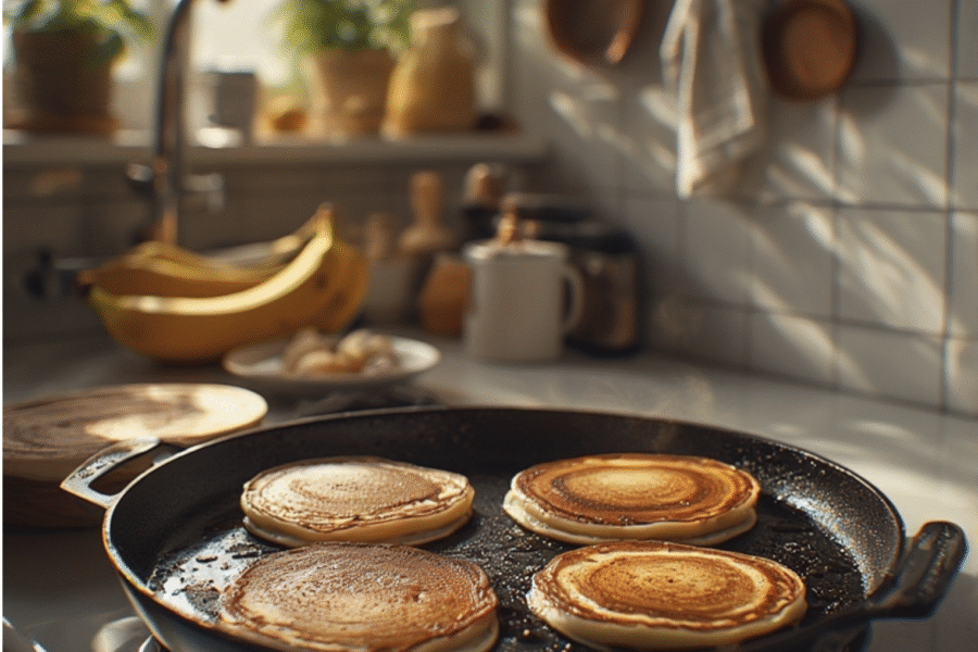 Panquecas de banana (ou maçã), aveia e canela
