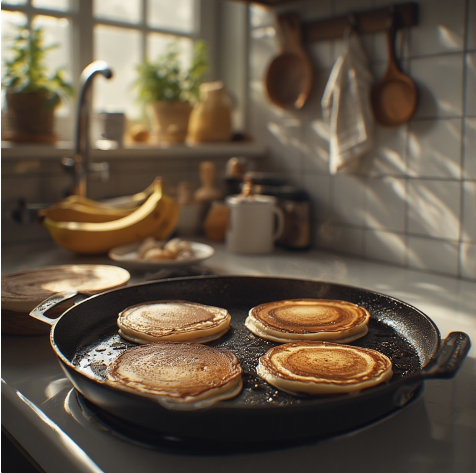 Panquecas de banana (ou maçã), aveia e canela