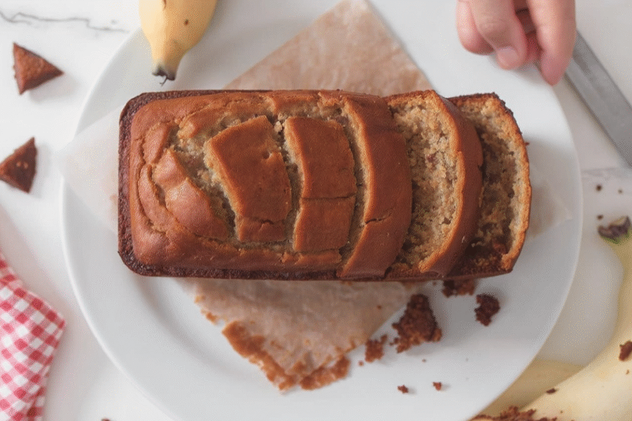 Pão de banana sem açúcar refinado